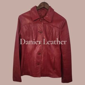 🔥Danier Women's Red Leather Jacket
